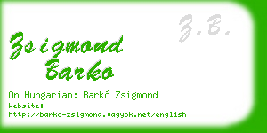 zsigmond barko business card