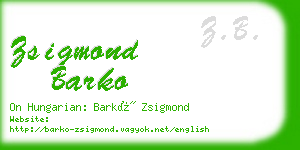 zsigmond barko business card